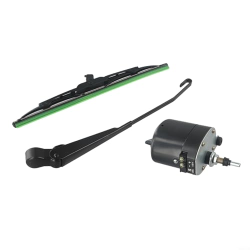12 V Scheibenwischermotor, elektrischer Scheibenwischer mit Wischerblatt, elektrisches Scheibenwischer-Set für Traktor, Boot, RV (Motor + Wischer)