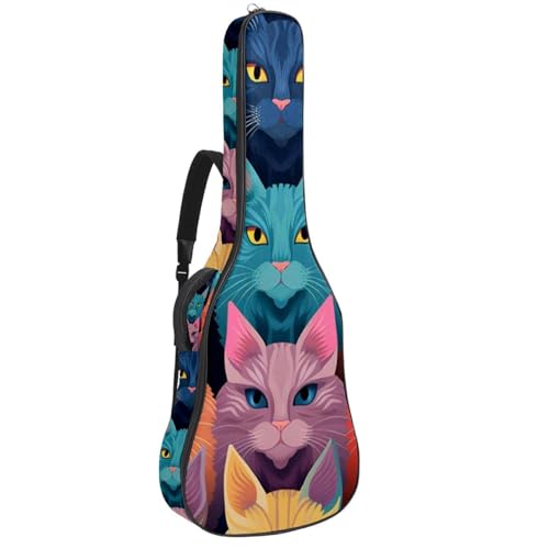 Sac pour guitare acoustique 101,6 cm - Housse de transport 42.9x16.9x4.7 in chat