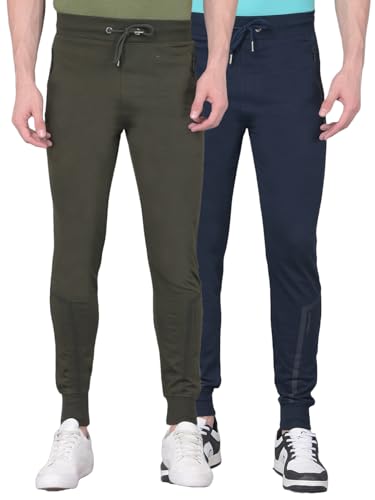 Image of Force NXT Men's Super Combed Cotton Rich French Terry Fabric Solid Joggers | Active Joggers for Men | Comfortable Waistband with Zipper Pocket for Daily Workout