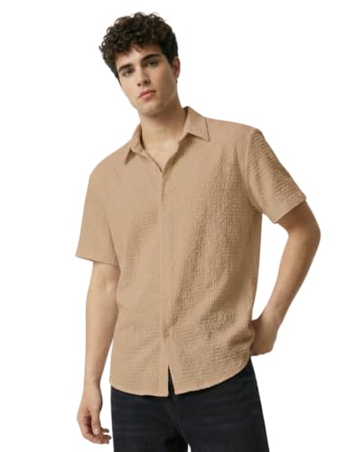 Image of Leriya Fashion Men Poly Blend Fabric | Textured Finish | Collar Neck | Button Closure | Office & Casual Wear | S-3XL