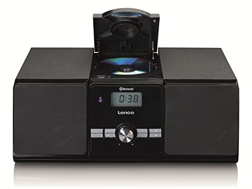 Lenco MC-030BK Kompaktanlage mit Bluetooth - Toploader CD/MP3 Player - PLL FM Radio - USB - 2 x 5 Watt RMS - Fernbedienung - Schwarz