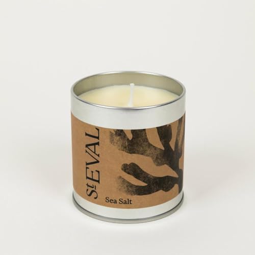 St. Eval | Sea Salt Scented Tin Candle | Coastal, Oceanic, Zesty and Awakening Fragrance | Made in Cornwall | 45 Hours Burn Time| Great Gift