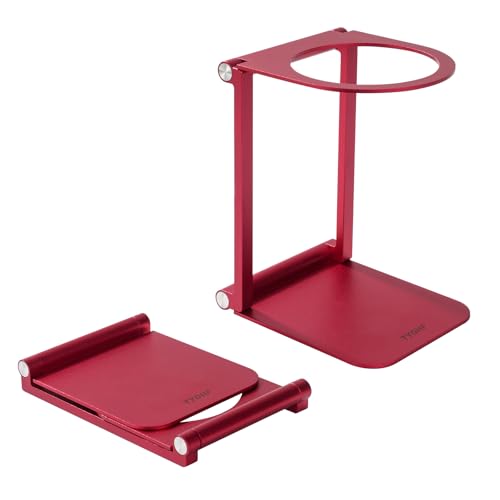 Image of Pour Over Coffee Maker Stand,Foldable Portable Electric Espresso Machine Stand,Holder for Coffee Grinder,Universal Dripper,V60 Dripper,Travel Coffee Maker, Press Round&Red