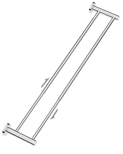 Adjustable 23.6 To 42 Inch Double Bath Towel Bar, Zuext Polish Chrome Finished Stainless Steel Towel Holder,Wall Mount Expandable Hand Towel Rod For Bathroom Kitchen Washroom,1" Tube Towel Rail Racks #TOP7