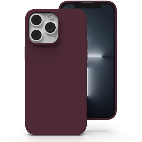 Zuvirelx Silicone Case for iPhone 13 Pro Max Soft Grip Thin Minimalist Shockproof Non-Slip Pocket-Friendly - Burgundy