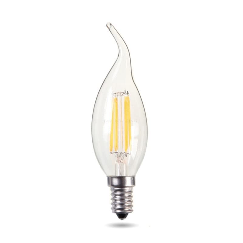 EMFYL fortunate lights 10PCS LED E14 220V Lamp 4W 8W 12W C35T LED Dimmable Filament Candle Bulbs Candelabra Flame Bent Tip 35W Incandescent Equivalent (Color : Warm White, Wattage : C35 12W)