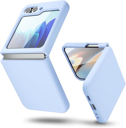 Image of MIDOS Back Cover Compatible with Samsung Z Flip 5 Silicone Case Full Protection Shock Proof Case for Samsung Galaxy Z Flip 5 (Sky Blue)