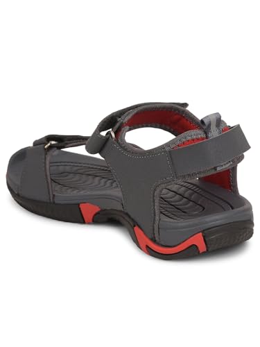 Image of Liberty Leap7x BLAIR-13 Men Sporty Casual Sandals, Black & Grey - Sporty Look Sandals for Men with Velcro Strap - Stylish Sandal for Man - Lightweight and Comfortable Footwear
