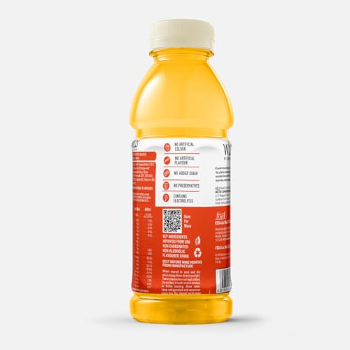 Image of Wild Vitamin Drink Valencia Orange Flavoured Low Cal 400ml Pack of 12 - Vitamin C D B3 B12 Contains Electrolytes Zero added sugar Calories 28