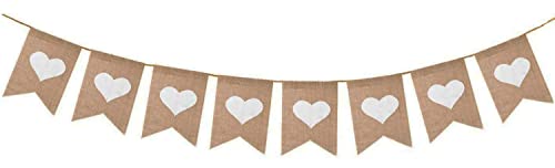Shimmer Anna Shine Herz Jute Banner Hochzeit Dekorationen Verlobung Party Baby Shower Brautdusche Geburtstag Party Supplies Valentinstag Jahrestag Schild Cover