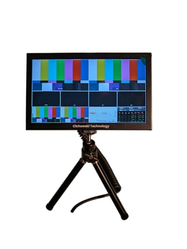 Image of 7-Inch LCD Film Production Monitor with HDMI 4K Pass-Through, 1280x600 Resolution, Table Stand, Sun Shade, Professional 4K Cables, Black, Metal. NO-Sound
