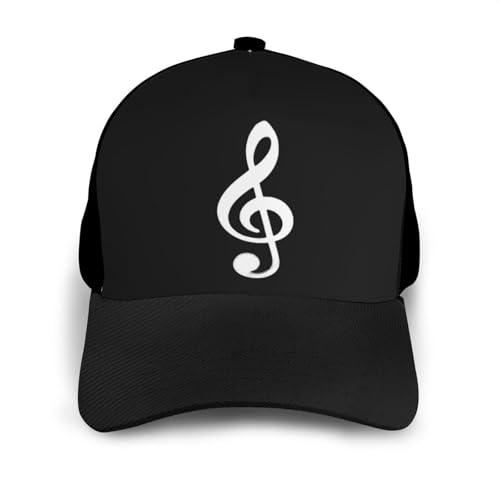 Treble Clef Music Bonnets Curved Brim Mesh Baseball Cap Casual Sun Hat Unisex3