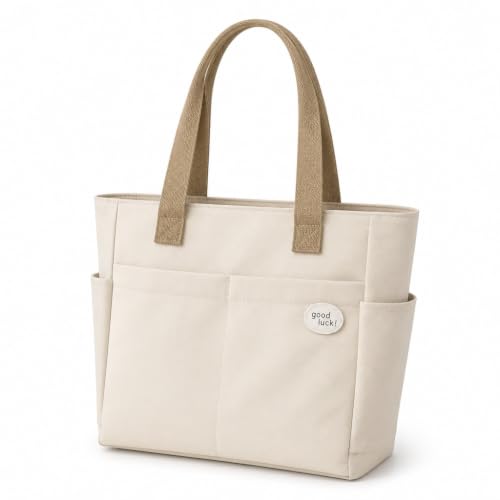 Bolsa Feminina Tote Lona Grande Canvas Faculdade Reforçada(OFF-WHITE)