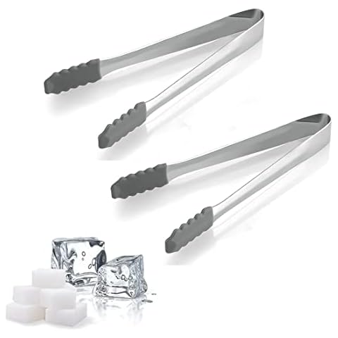 ZMREN Zuckerzange, 2 Stück 304 Edelstahl Eiszange Zuckerzange Eiswürfelzange Süßigkeiten Zange Gebäckzange Servierzange Bar Zange Küchenzange Cover