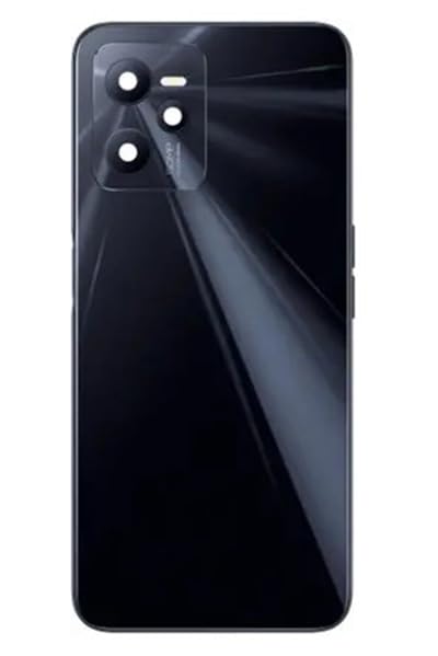Compatible with Realme C35 Full Panel Full Body, Back Panel with Side Frame, Cmera Glass, Volume Button- Black-image-27