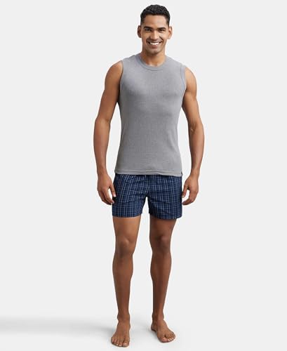 Jockey 9930 Men's Super Combed Cotton Rib Solid Slim Fit Round Neck Muscle Vest