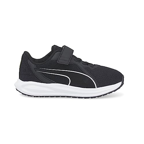 PUMA PUMA Twitch Runner Sneaker, Black White, 2 US Unisex Little Kid