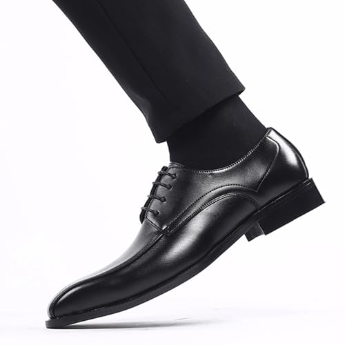 WUIWUIYU Men's Oxfords Lace-up Business Dress Formal Business Shoes Wedding Wingtips Oxfords Derby Bluchers Leather Shoes3