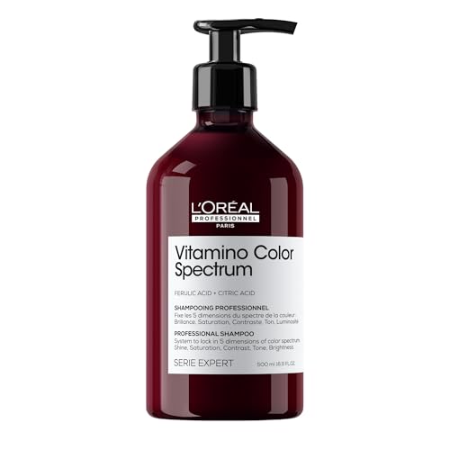 L’Oréal Professionnel Paris Vitamino Color Spectrum Shampoo – Locks In Day 1 Color Vibrancy, Ultra High Glass Shine, Nourishes & Neutralizes Unwanted Reflects, For Colored Hair, 16.9 Fl Oz