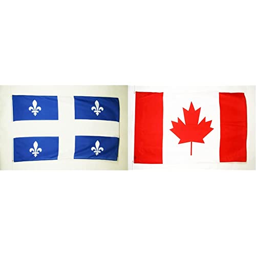 Drapeau Québécois 150x90 et Canadien AZ FLAG polyester avec oeillets - 2