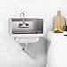 Giantex Commerical Washing Sink NSF Stainless Steel Wall Mount Hand Washing Basin with Faucet & Side Splashes Heavy Duty Hot & Cold Temperature Water Inlet