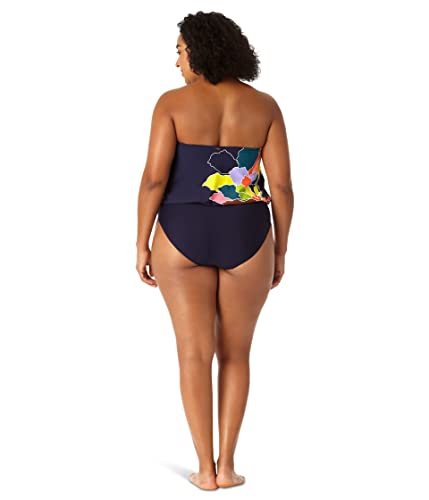 Anne Cole Plus Size Strapless Blouson Center Front Keyhole One-Piece2