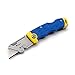 Estwing Folding Lock Back Utility Knife/Box Cutter Tool with Disposable Razor Blade, Ergonomic Handle, Belt/Pocket Clip