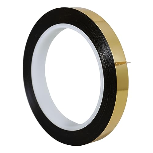 GGR Supplies T.R.U. Metalized Polyester Film Tape MMYP-1 – Mirror Finish Mylar for Accent Walls, Decorative Trim, Chrome Pinstripe for Cars, Graphic Arts, Gold, 1/2 in x 72 Yards