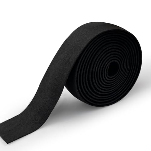LUMITERRA Fahrrad Lenkerband, 200cm Schwarz Eva Lenkerbänder, Rutschfest und Stoßdämpfend Lenkerband,Weich, Elastisch und Robust Extra Griffig, für MTB Rennrad und Urban Cycling Inkl