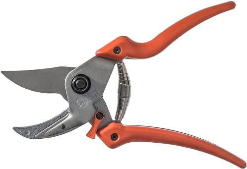 Original LÖWE 8 Profi Amboss Gartenschere 8.107 mit Bypass Geometrie - scharfe handliche Schere mit Stahl-Klinge Antihaftbeschichtung und ergonomisch geformte Griffe für Schneidarbeiten im Garten