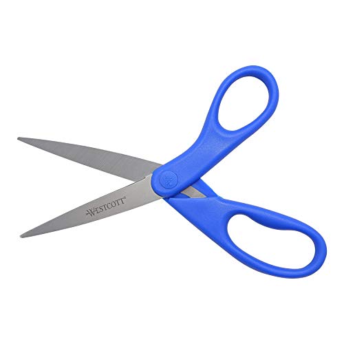 Westcott All Purpose 8 Inch Straight Sewing Scissors, Blue Grip (Single) #TOP1