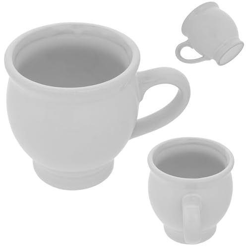 KADAX Taza de gres de 250 ml para vino caliente, taza de gres con asa, taza de cerámica, taza de té, taza de café, taza de cerámica (blanco)