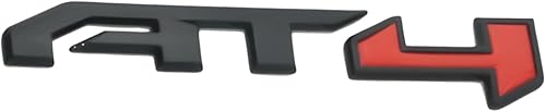 Miniatura 3 de Emblemas de insignia AT4, 1 pieza en negro brillante y rojo para GMC Yukon, Sierra y Canyon 2021-2023, apto para portón trasero, compatible con