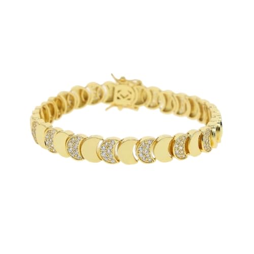 Bracelet géométrique lune couleur or brillant et bijoux mode femmes