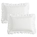 KKJIAF Ruffle Pillow Cases Standard Size Set of 2, Ruffled Pillow Covers with Envelope Closure, Wrinkle Resistant Pillowcases 20