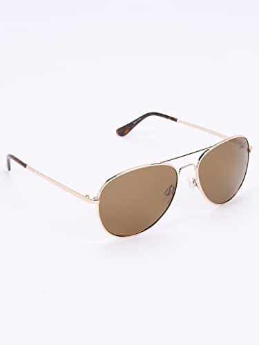 Image of Skechers Men Aviator Gold Polarized Sunglasses, Large