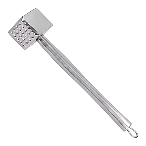Herramienta de martillo para ablandar carne, martillo para ablandar carne de servicio pesado, martillo ablandador suelto con mango de acero inoxidable antideslizante, cocina para ablandar bistec, carn Cover