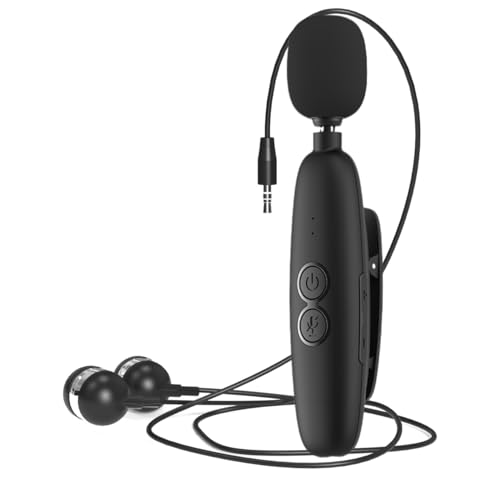 PUSOKEI Écouteurs avec Amplificateur de Son avec Clip de Collier, Réduction du Bruit et Volume Réglable, Dispositif D'amplification Auditive Rechargeable pour Personnes âgées