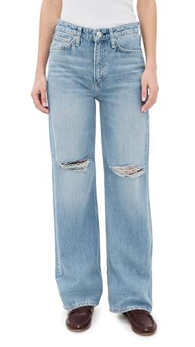 rag & bone Women's Logan Mid-Rise Wide Leg Jeans