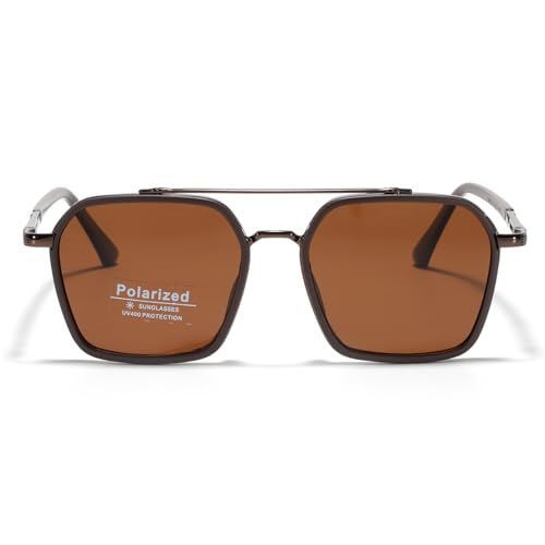 Metal Square Frame Sunglasses Big Tr90 Double Bridge Polarized Sun Glasses TAC Lens Unisex Glasses2