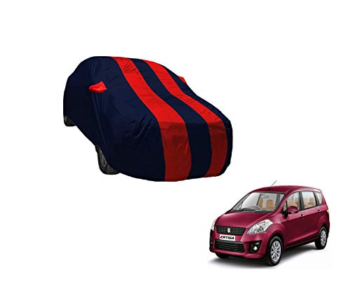 Image of Auto Hub Car Cover Compatible with Maruti Ertiga (Model : 2012-2017) with Weather Proof, Mirror Pocket, Triple Stitched, Ertiga Car Cover- Navy-Red