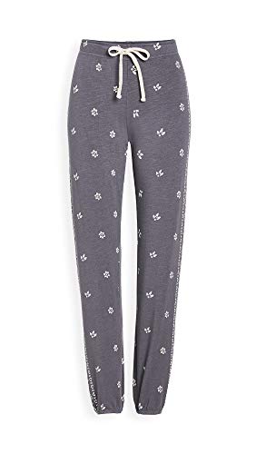 Monrow Women's Bandana Print Sweats, Vintage Black, Medium