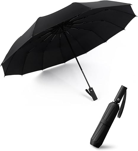 LorrttaAutomatic Windproof Umbrella Lightweight Travel Design with Ergonomic Handle, 10 Sturdy Ribs, One-Button Open Close Ideal for Rain & Sun