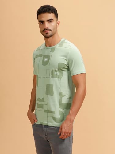 Image of WROGN Men's 180 GSM Pure Cotton T-Shirt | Typography Print | Slim Fit