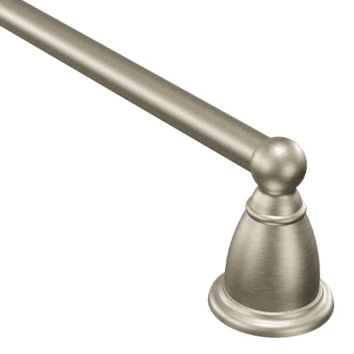 Moen Brantford Brushed Nickel 24-Inch Single Bathroom Towel Bar, Traditional Wall Mounted Towel...