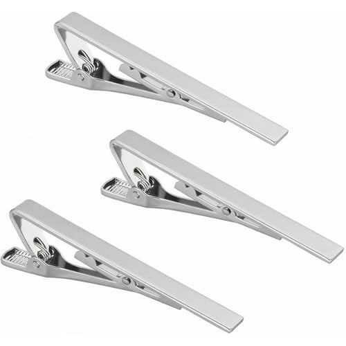 Roctee Tie Clips for Men, 3 Pack Men's Tie Clips Necktie Tie Bars Tie Pins for Men Accessories