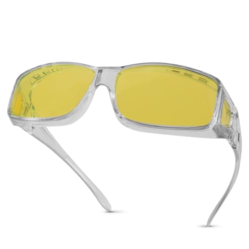Image of Night Driving Glasses for Men Women Fit Over Sunglasses Anti Glare Polarized HD Night Vision Glasses