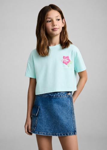 Image of Alan Jones Clothing Girls Crop T-Shirt | Short Length Drop Shoulder Tee | Printed Casual Top for Girls