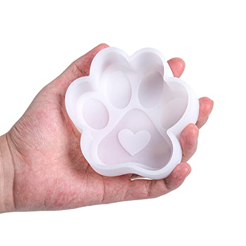 2Pcs Car Freshie Mold Silicone Resin Casting Mold For Aroma Beads Soap Candy Baking Diy Handmade Hanging Candles Decoration Crafting(Paw Print Heart+Sea Turtle) #TOP3