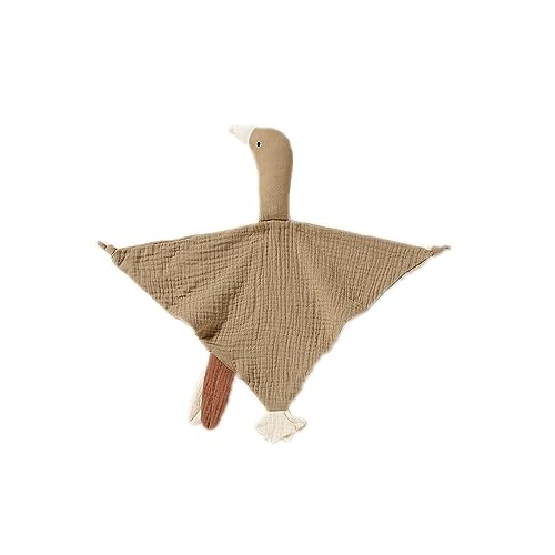 Image of Baby Loveys Security Blankets Cotton Muslin Soft Lovie Cuddly Lovies for Infants Unisex Boy Girls, Cuddle Goose Khaki